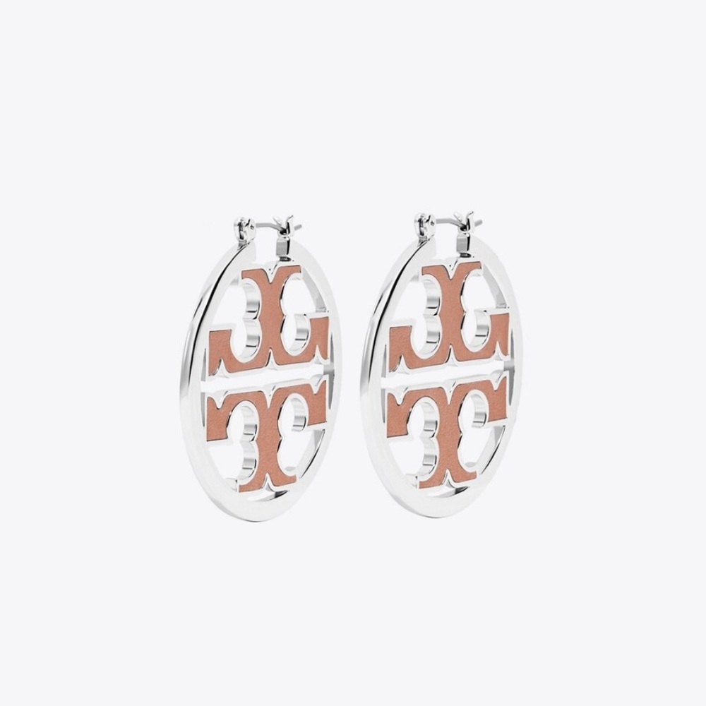 MILLER LEATHER-INLAY HOOP EARRING